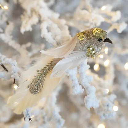 Pássaros Artificiais Natal Conjunto de 2 elefantes enfeites de árvore em forma de pássaros