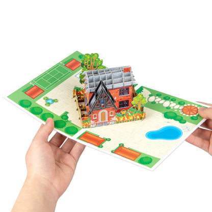 Cartão pop-up New House, cartão de felicitações 3D New House, cartão de boas-vindas