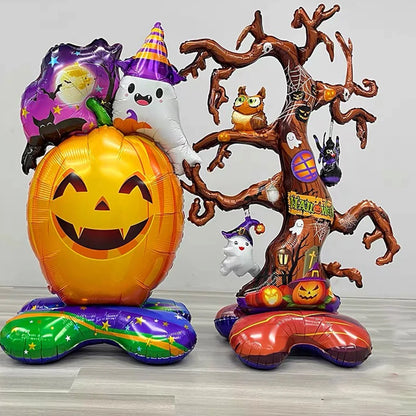 Balões grandes de Halloween Balões de esqueleto em pé Balão assustador base Balão