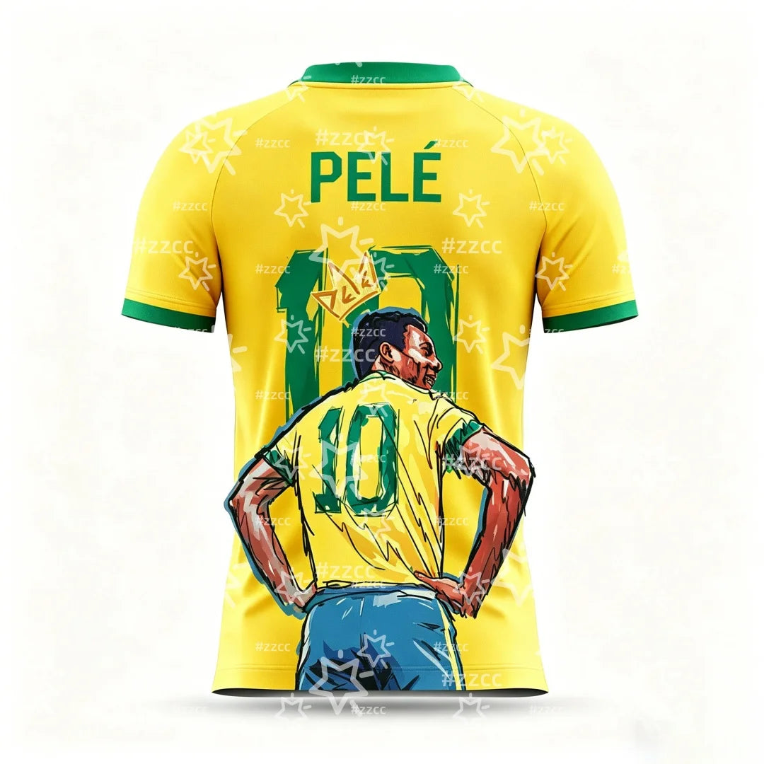Camisa Pelé Brasil Camisa da Seleção Brasileira de Futebol, Verdes, Brasil Copa do Mundo