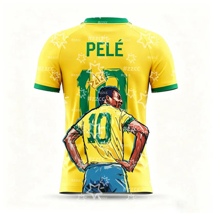 Camisa Pelé Brasil Camisa da Seleção Brasileira de Futebol, Verdes, Brasil Copa do Mundo