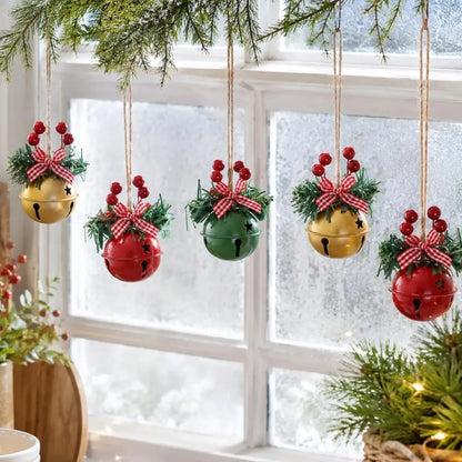 Sino de Natal Dourado/Vermelho/Verde 3 peças Sino de Natal Ornamento de Sino de Metal
