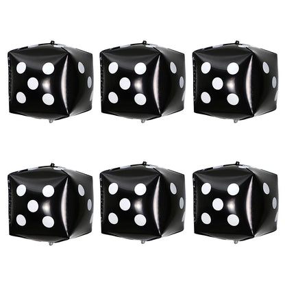 Balões de Dados Pacote com 6 balões metalizados, balões metalizados quadrados cassino