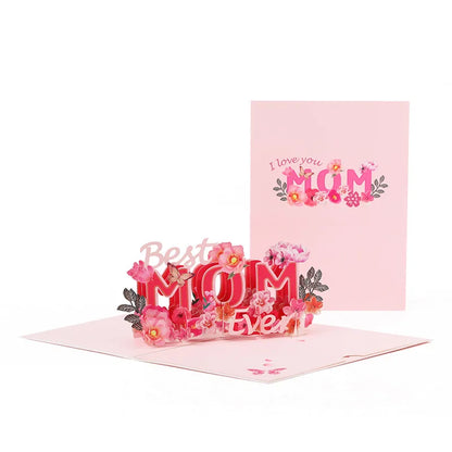 Cartão pop-up de dia das mães cartões 3D, cartões de agradecimento mãe com envelopes