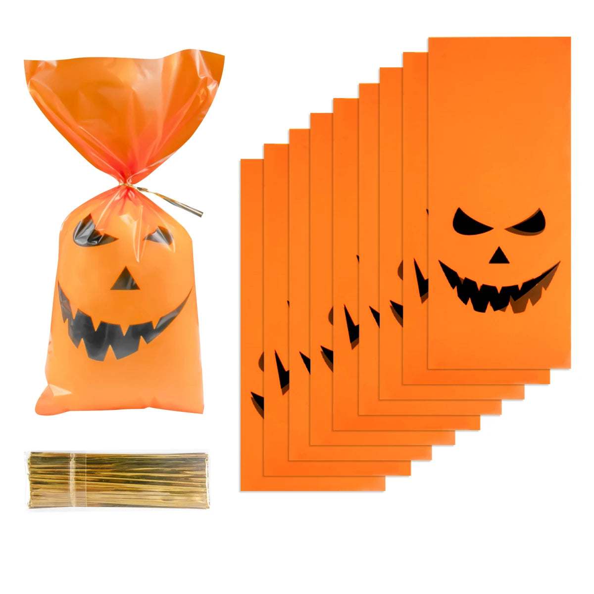 Sacolas de Celofane de Halloween, 50 Peças de Doces ou Travessuras Torções Halloween