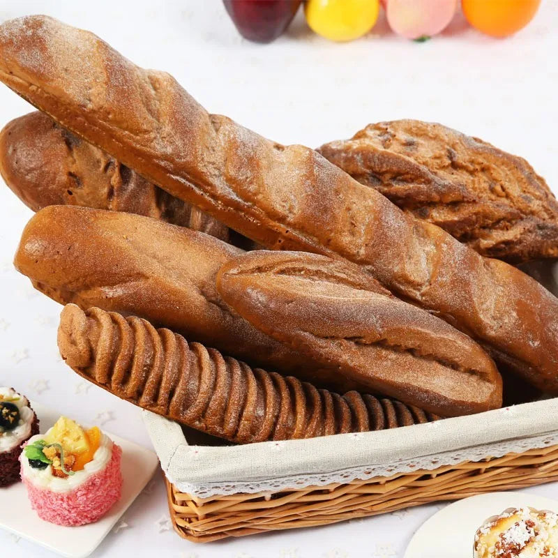 Modelo de pão de simulação baguette francesa torradas bagels croissant comida festiva