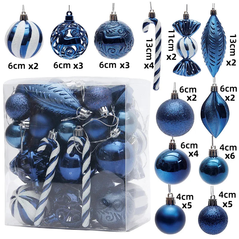 Bolas de natal Enfeites de Natal colorido inquebráveis, 50 peças, plástico, pendurar, Natal