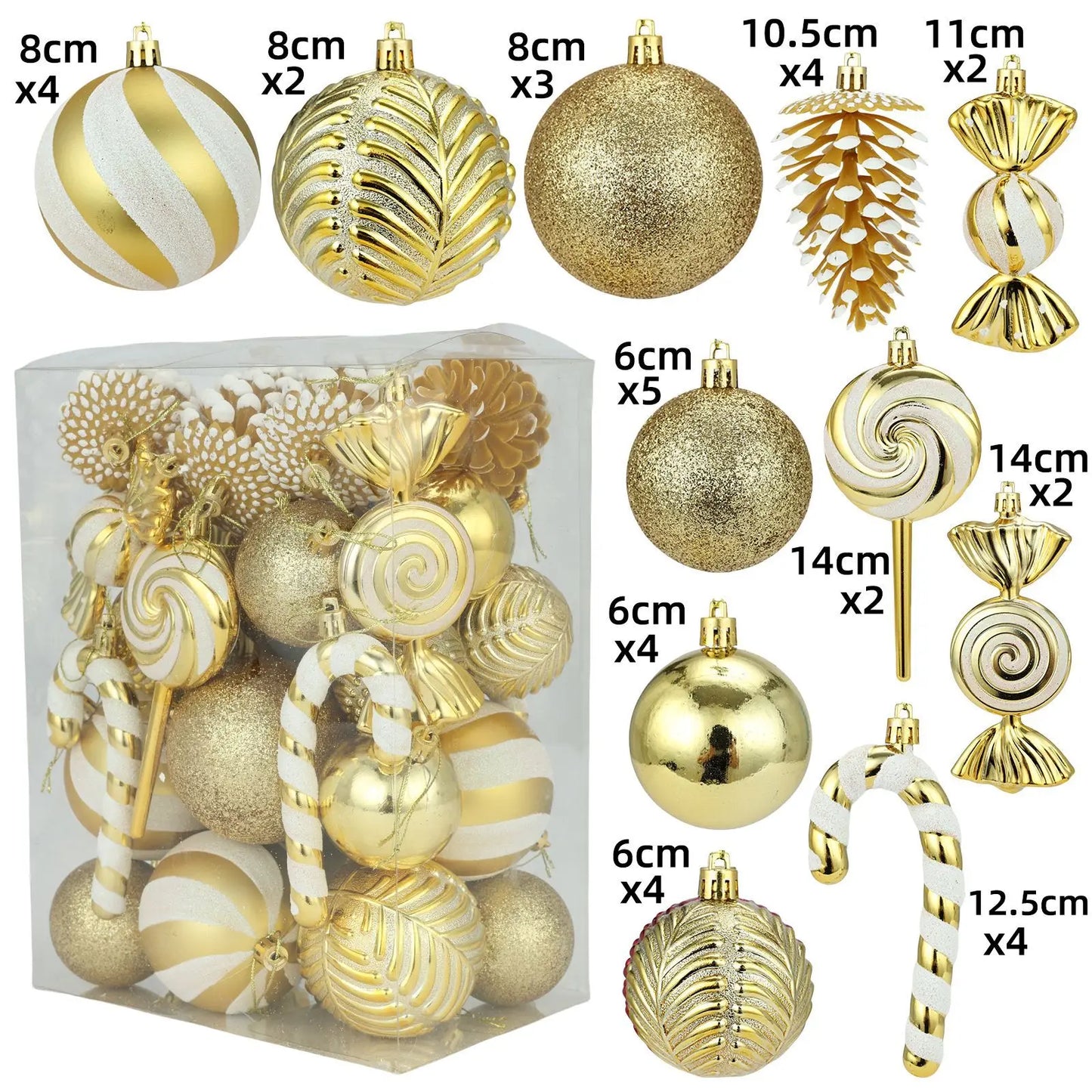 Bola de natal 36 peças enfeites de bola de Natal em formato especial, decoração de festa