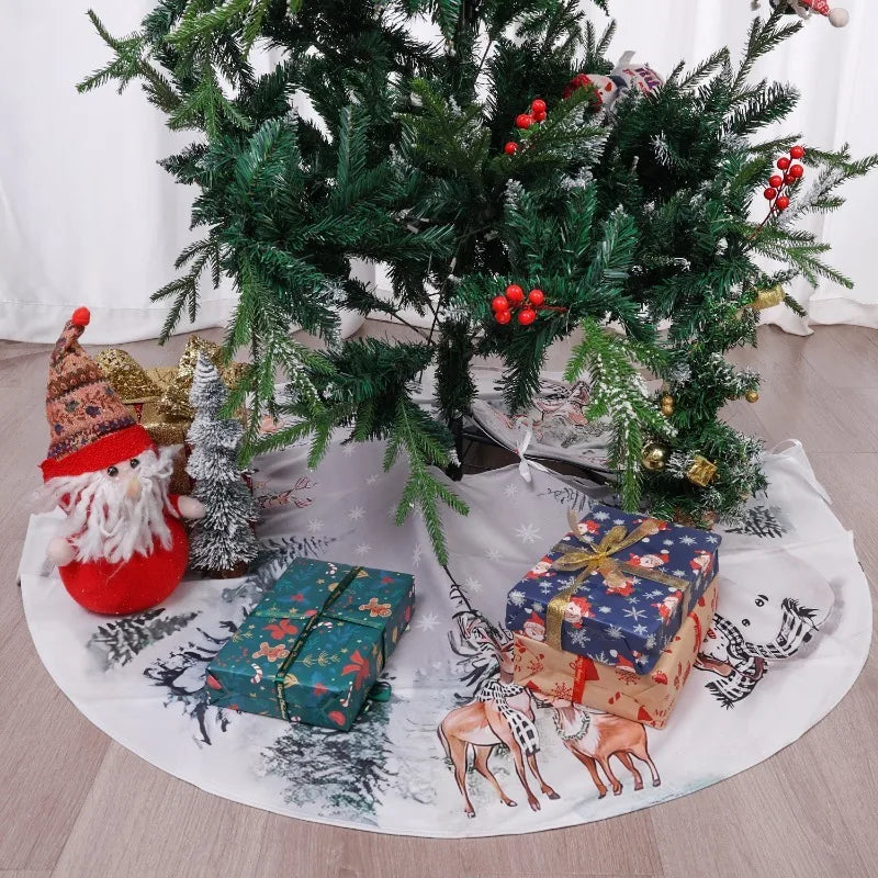 Saia para árvore de Natal, 75 até 122 cm, boneco de neve, rena, floco de neve, saia clássica