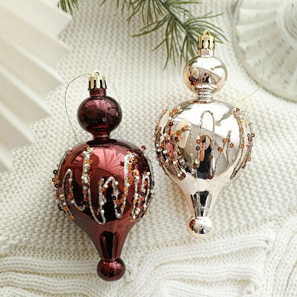 Bolas Natal Plástico Café/Bege Enfeite pendurado de Natal, enfeite de gota árvore de natal