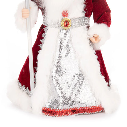 Papai Noel Grande Muñeco Cajado Azul Claro Figura do Papai Noel Ded Moroz Natalino