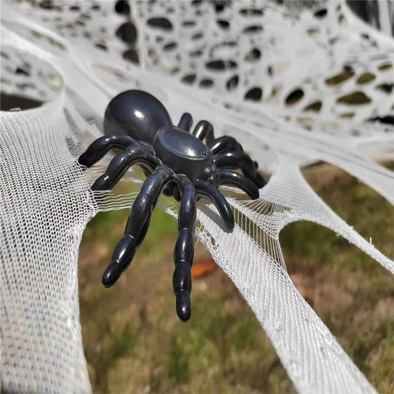 Decorações de teia de aranha para o dia das bruxas ao ar livre – Decoração de teia aranha