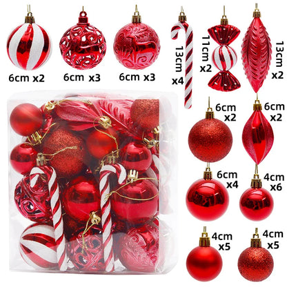 Bolas de natal Enfeites de Natal colorido inquebráveis, 50 peças, plástico, pendurar, Natal
