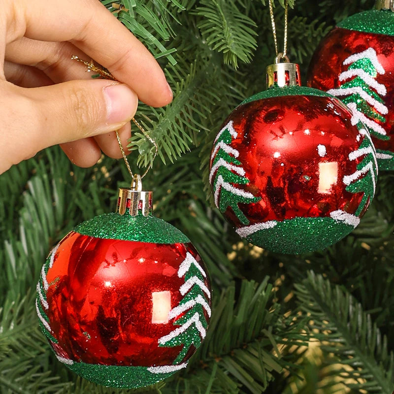 Bolas de Árvore de Natal em Ouro Verde Vermelho e Verde, Decoração Bola Brilho à Prova