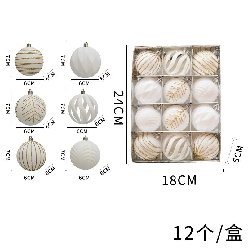 Bola de Natal 12 peças Bolas de Natal Enfeites Bolas de Natal Decorações Fácil de Usar