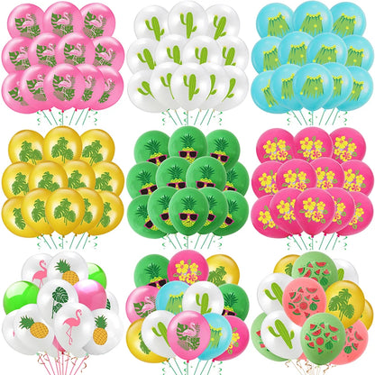 12 Peças Balões Festivos de Folhas de Aniversário Balões Verdes para Decoração Havaiana