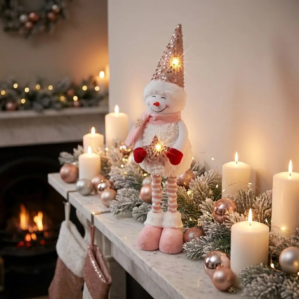 Boneco de Natal Genérica Estatueta Decoração de Natal Retrátil Novidade Esticável