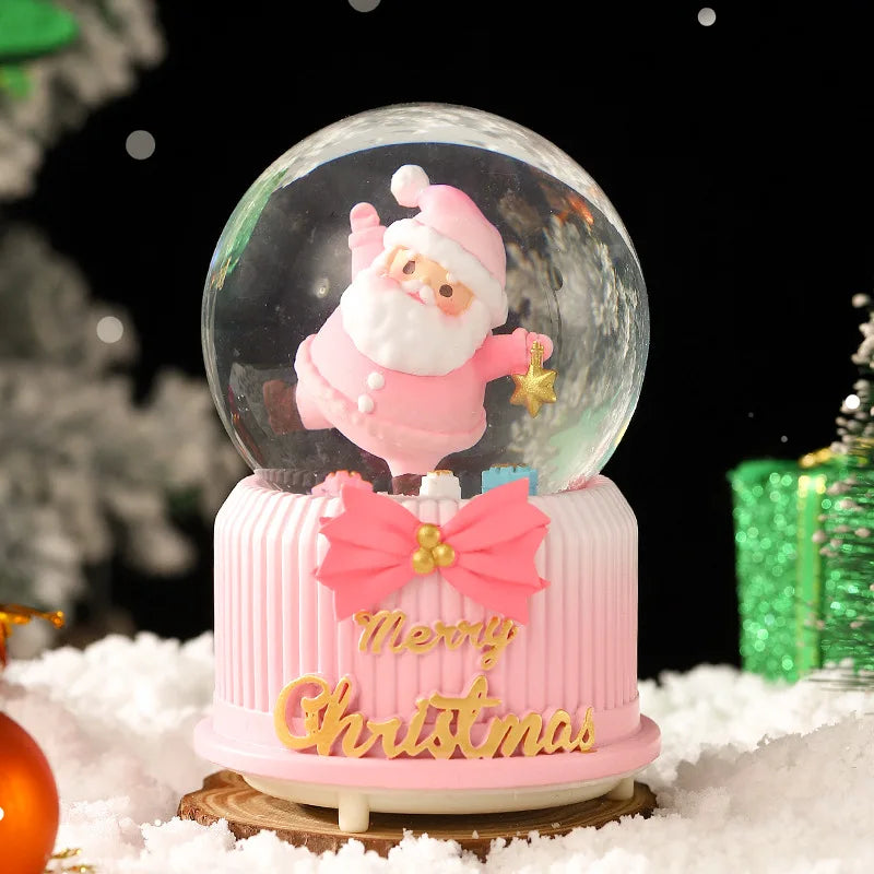 Globo de Neve de Natal, Bola de Cristal Iluminada, Enfeites de Bola de Vidro, Decorações