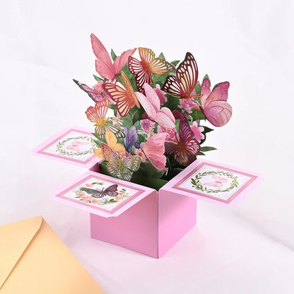 Cartão pop-up floral 3D "Dia das Mães" com envelope – Para aniversários, agradecimento