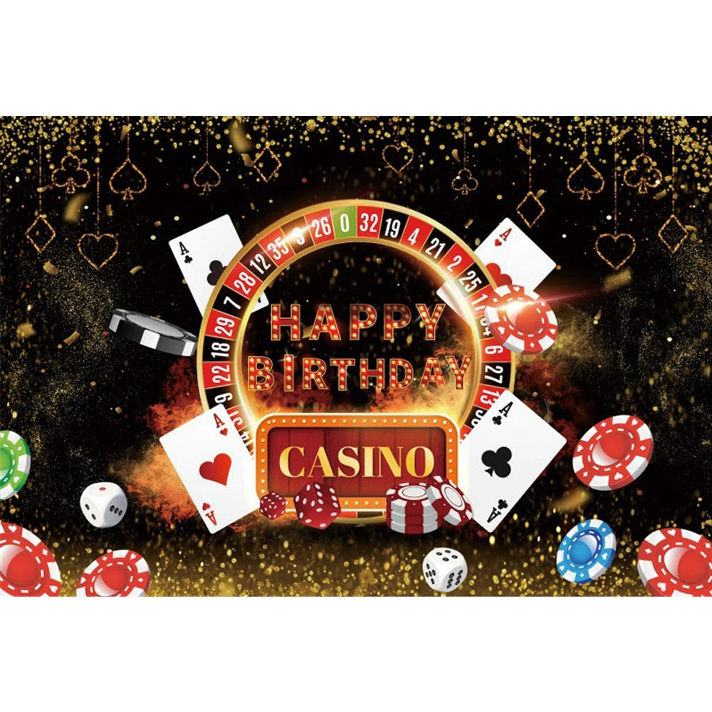Cenário de aniversário de cassino Las Vegas Casino Noite Tema de Aniversário Decorações