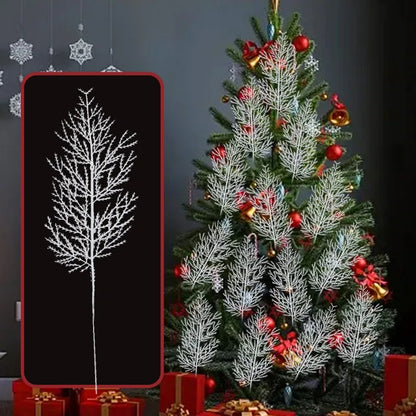 Pinho Agulhas Ramos Branco 10 Unidades Folhagem para Imitação de Natal Folha Artificial