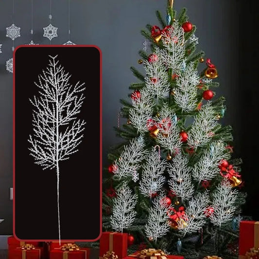 Pinho Agulhas Ramos Branco 10 Unidades Folhagem para Imitação de Natal Folha Artificial