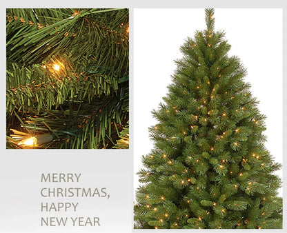 Árvore de Natal artificial PE e PVC, árvore de neve artificial com agulha intensiva suporte