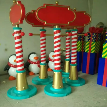 Placas de Natal de fibra de vidro shopping, decoração de navegação comercia e enfeites