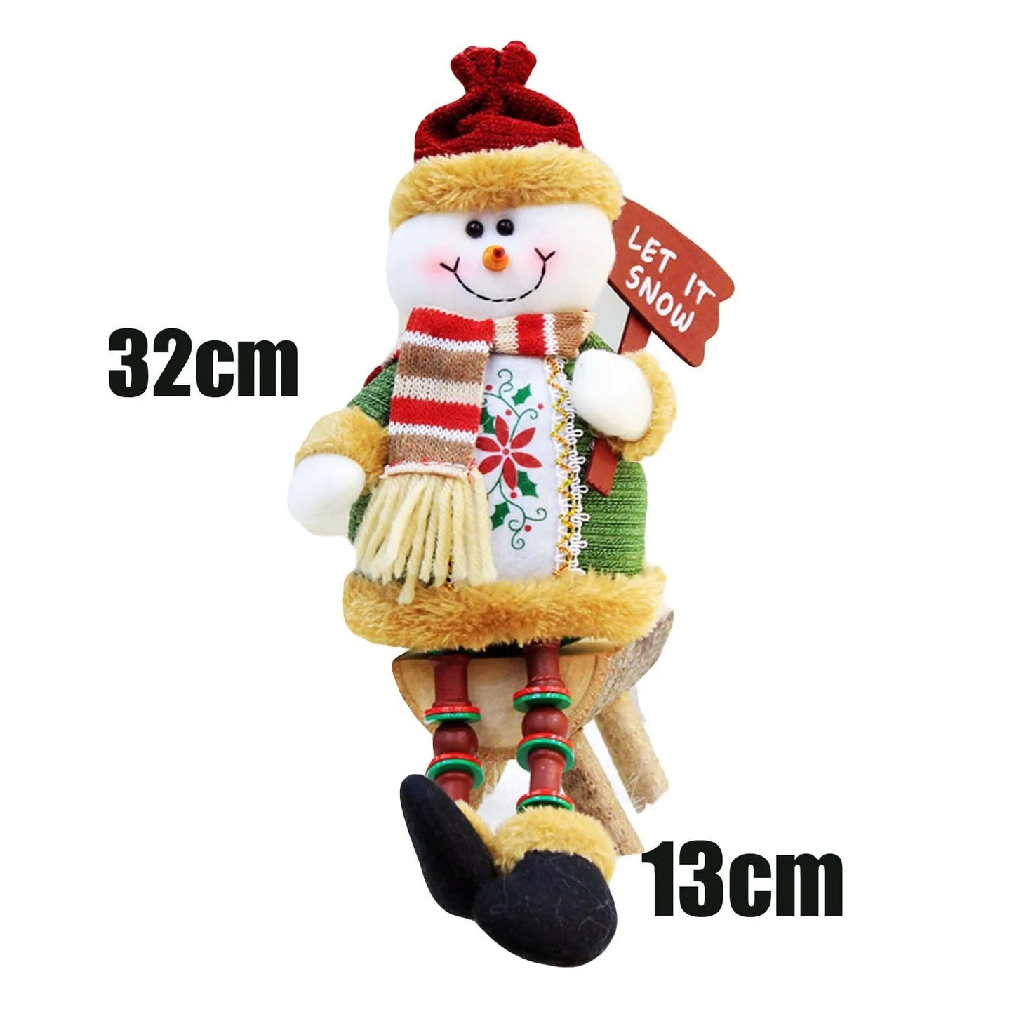 Kit boneco Papai Noel Boneco de Neve Rena Natal Boneco de Natal em pé - boneca retrátil