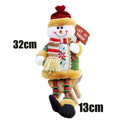 Kit boneco Papai Noel Boneco de Neve Rena Natal Boneco de Natal em pé - boneca retrátil