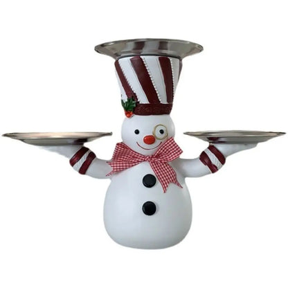 Suporte de Resina Mesa de Canto Papai Noel de Resina com Tampo de Vidro Design Toscano