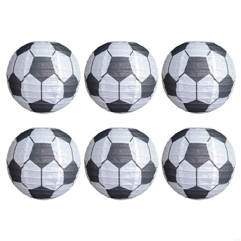 6 Peças lanternas de papel esportivas 20,32 cm beisebol basquete futebol esportes