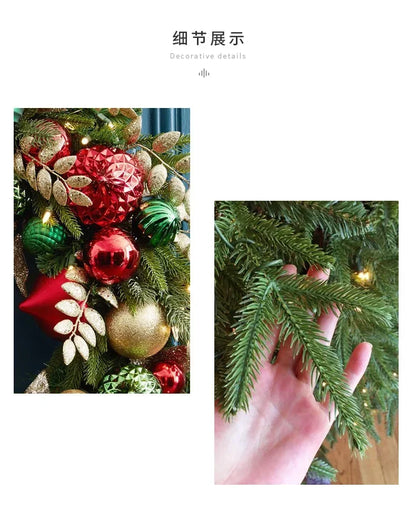 Guirlanda de Natal para porta da frente, decoração de guirlanda de Natal, guirlanda Natal