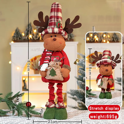 Boneco de Neve Alce em Pé, Boneco com Chapéu de Serapilheira, Pelúcia para Decoração
