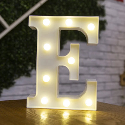 Letras de LED para letreiros, 26 letras iluminadas do alfabeto, luzes LED alimentadas