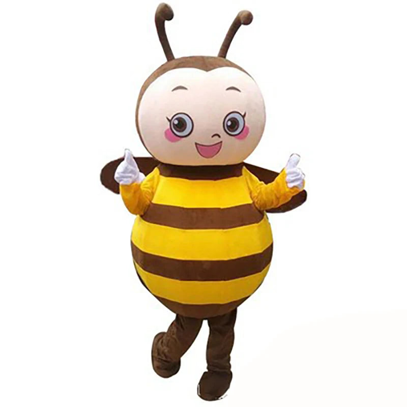 Fantasia de mascote abelha inteligente tamanho adulto para homens e mulheres cabeça