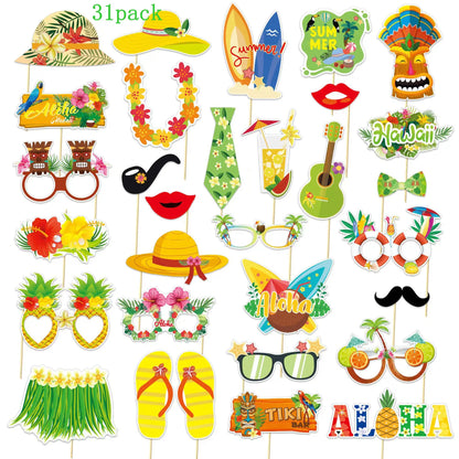 Moldura para Fotos (ou Adereço de Selfie) com Tema Havaiano/Tropical ("Aloha"), Feita de Papel ou Cartolina