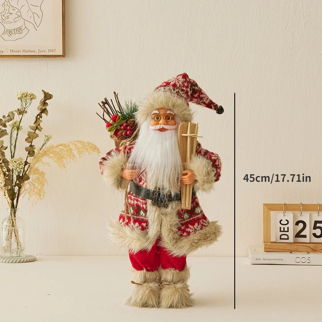 Boneco de Papai Noel - Decoração mesa Natal, estatuetas de Papai Noel, em pé, Papai Noel