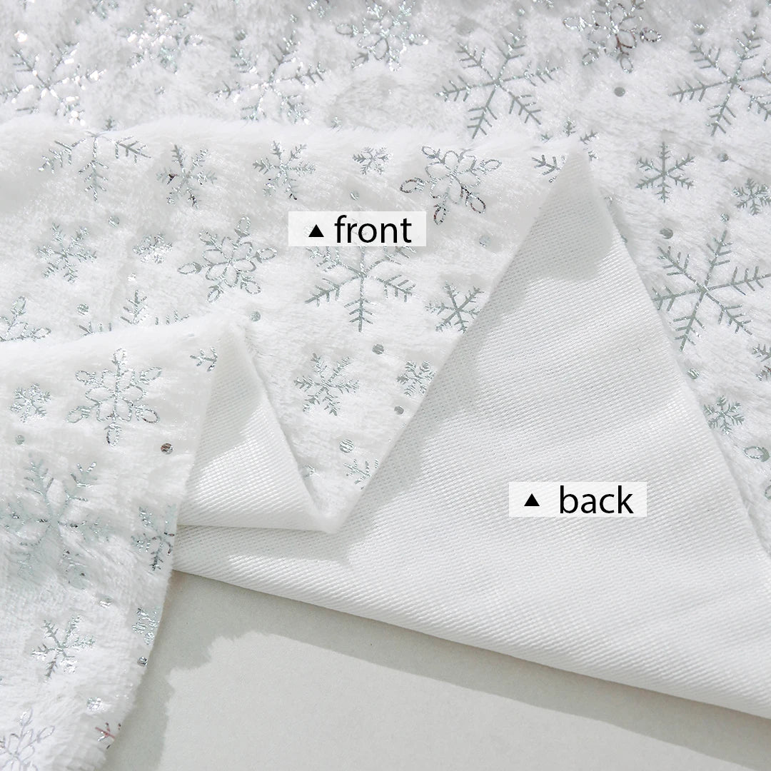 Toalha Estampa de Flocos Neves 40 Formas de Usar Árvore Natal, Saias, Capas de Almofada e 100% Poliéster