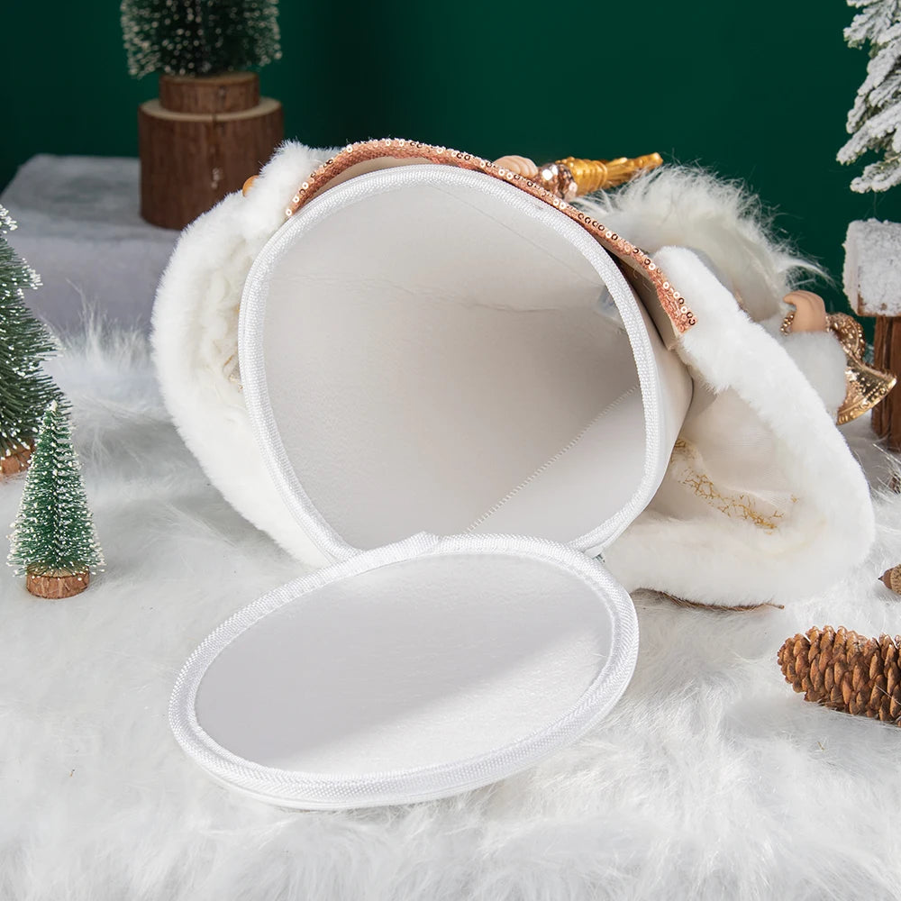 Papai Noel Grande Muñeco Cajado Azul Claro Figura do Papai Noel Ded Moroz Natalino