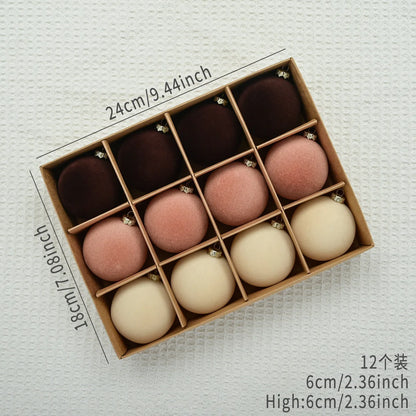 Bola de árvore de Natal reunida Veludo - 12 peças de enfeite de árvore bolas reunidas