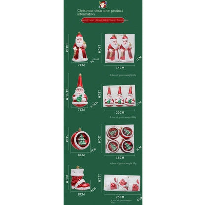 Natal 2 peças de decoração de árvore de Natal pequenas estatuetas de enfeite de Natal