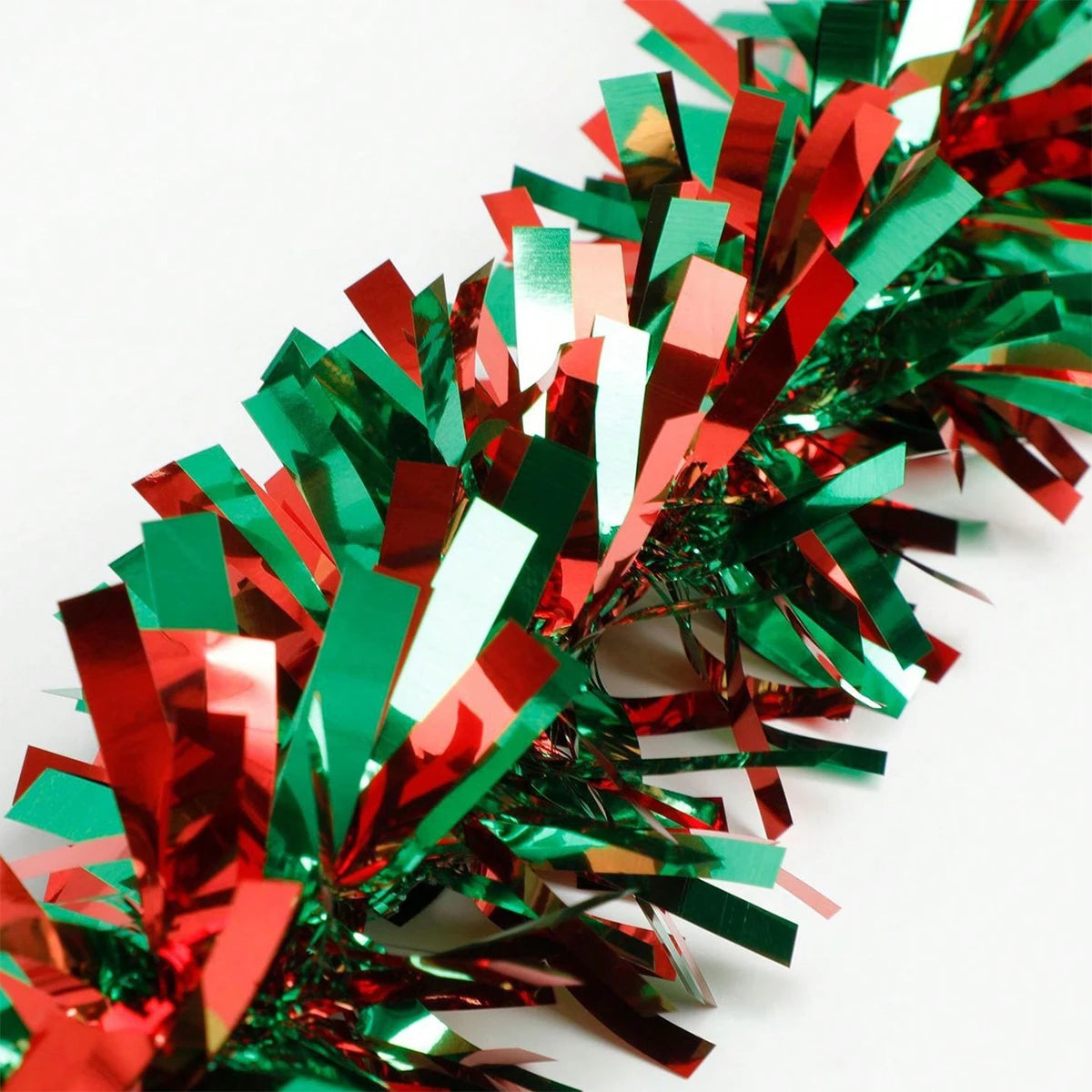 Guirlanda de Natal com enfeites de Natal de 2 metros, torção metálica comprido colorido