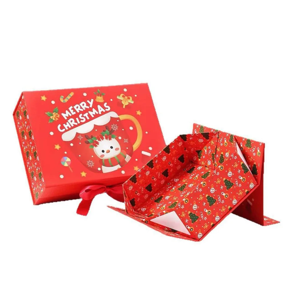 Caixa Presente de Natal Linda Caixas de Armazenamento de Papelão Decorativas de Natal
