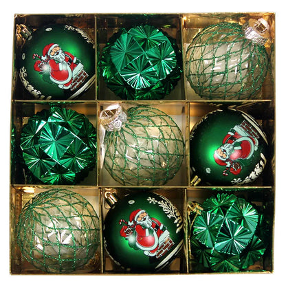Bola de Natal 9 Peças Enfeites de Natal 3" Enfeites de Bola Natal Inquebrável Transparente