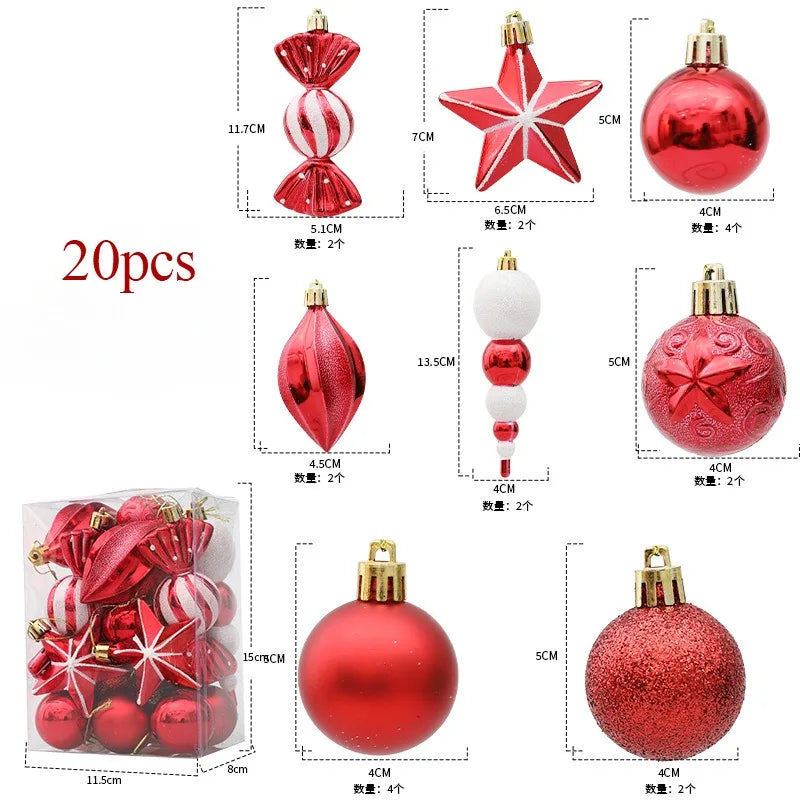 Bolas de natal Enfeites de Natal colorido inquebráveis, 50 peças, plástico, pendurar, Natal