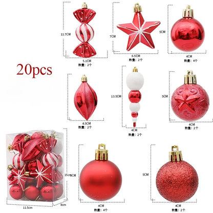 Bolas de natal Enfeites de Natal colorido inquebráveis, 50 peças, plástico, pendurar, Natal