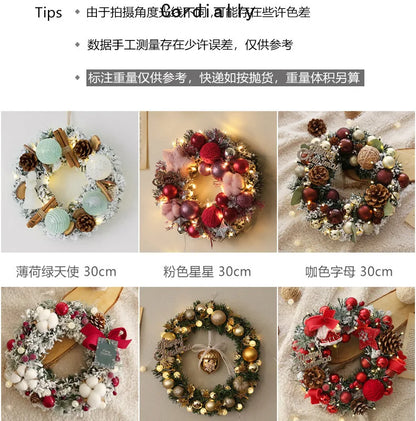 Guirlanda de outono de 50CM, elegante guirlanda de Natal champanhe dourado vermelho