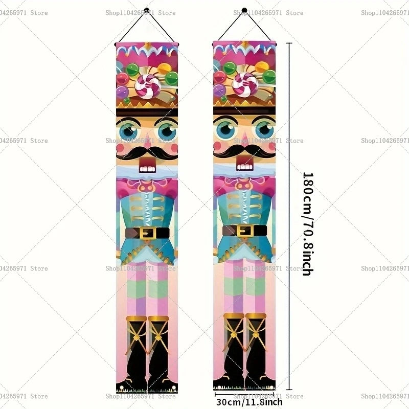 Pingente Quebra-Nozes Banner de natal decoração natalina porta grande 180cm top