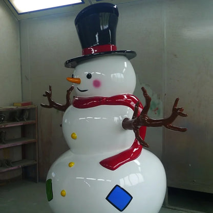 Boneco de Neve Gigante Decoração de Natal Shopping Figura de Natal Luminosa para Piso